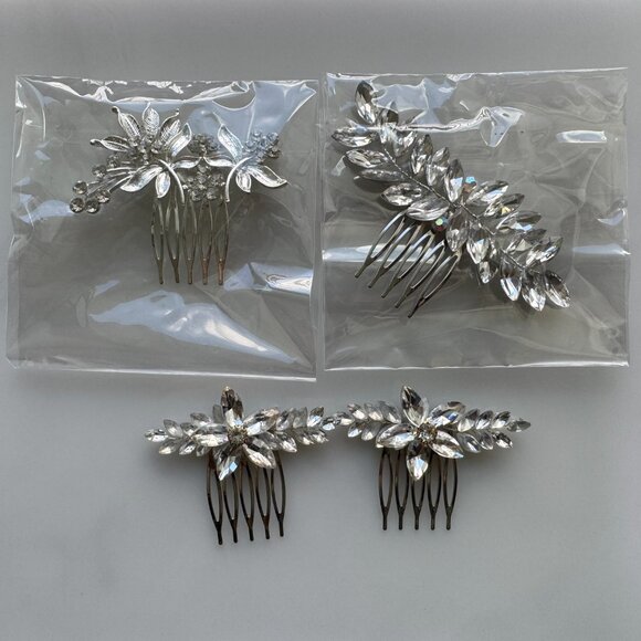 [NEW] Bridal Wedding Rhinestones Hair Comb Gold Silver Bundle Lot main image 8